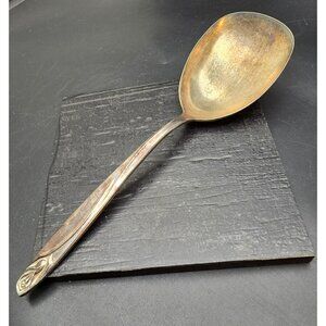 Vintage Silver-Plated Serving Spoon Ornate Gold Wash International HS269